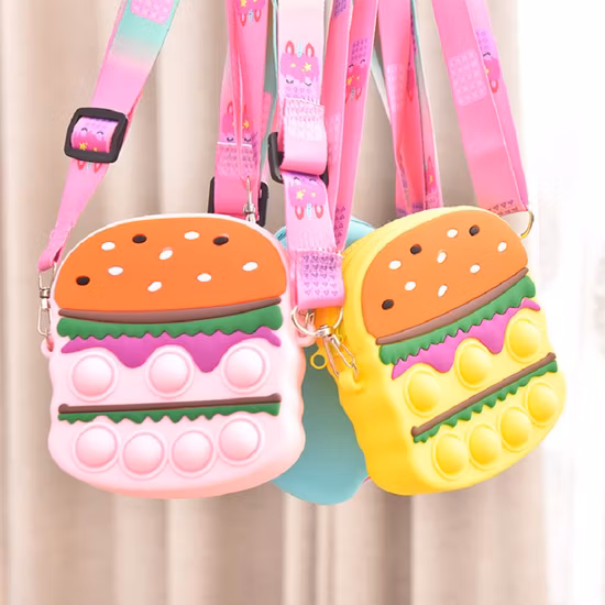Сумка-мессенджер для гамбургеров, мультяшная силиконовая сумка для хранения пальцев