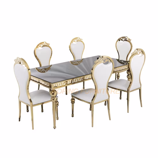 Белые стулья из нержавеющей стали из искусственной кожи, золота, обеденные стулья для свадебного банкетного зала отеля, домашнего ресторана