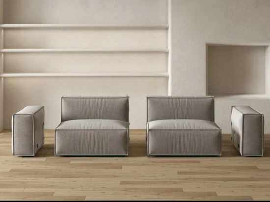 Современный итальянский стиль бархатная ткань кожаный модульный секционный U-образный диван мебель для гостиной для домашнего отеля